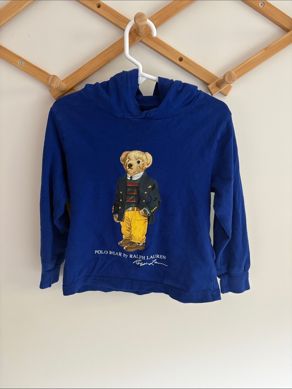Ralph Lauren blue Polo Bear Hooded Kids Tee size 3T